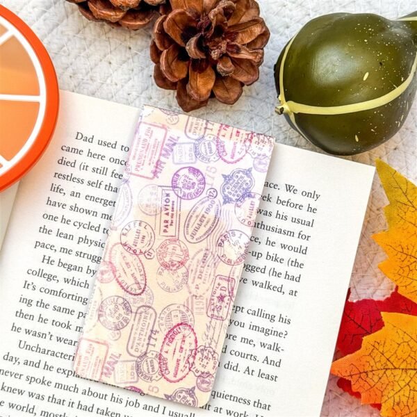 Vintage Passport Stamp Magnetic Bookmark