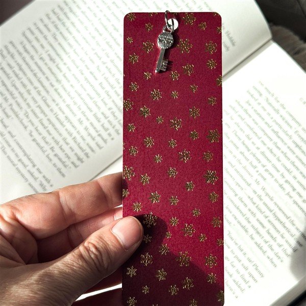 Snowfakes with Key Charm Bookmark