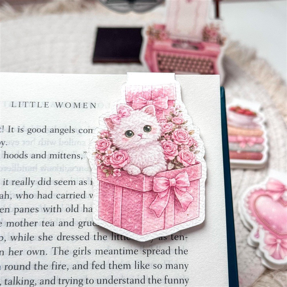 Pink Kitten Magnetic Bookmark