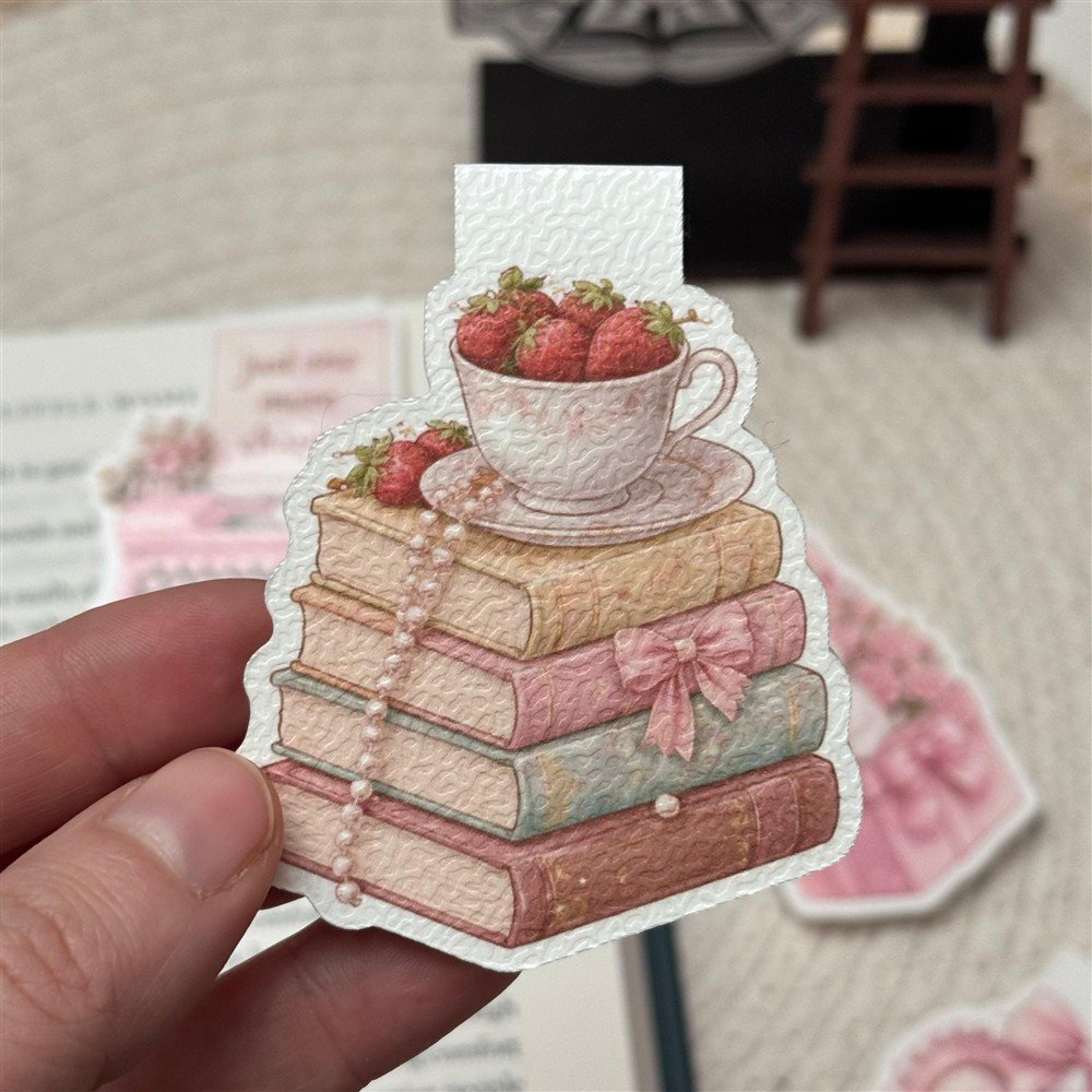 Pink Kitten Gift Magnetic Bookmark (4)