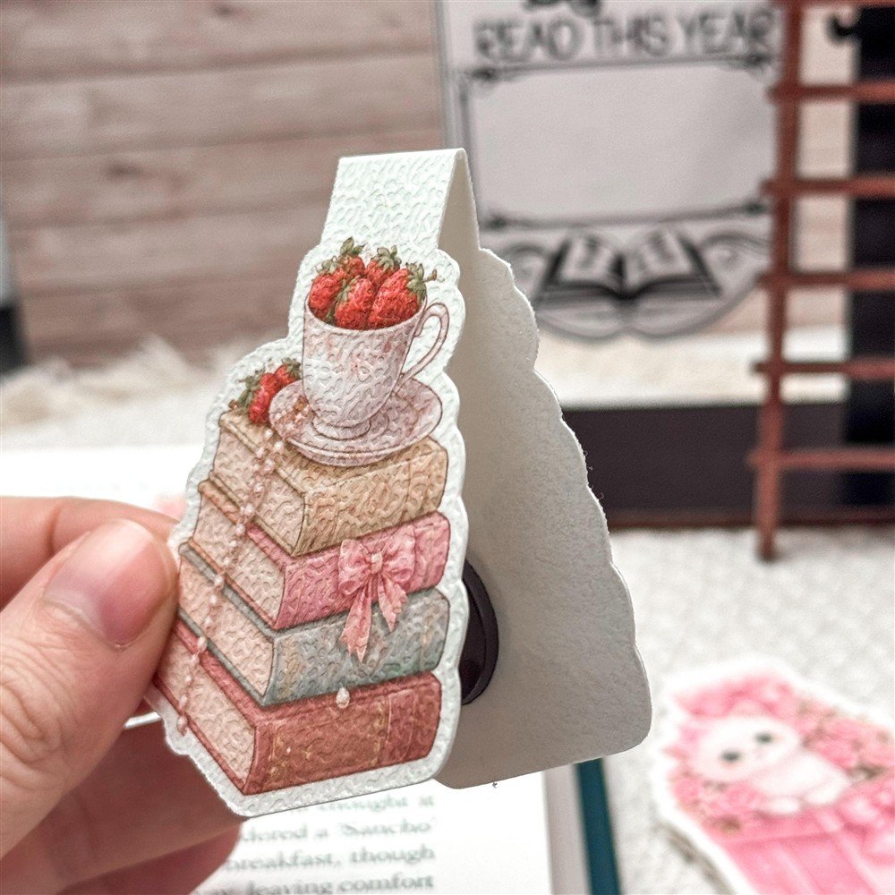 Pink Kitten Gift Magnetic Bookmark (5)