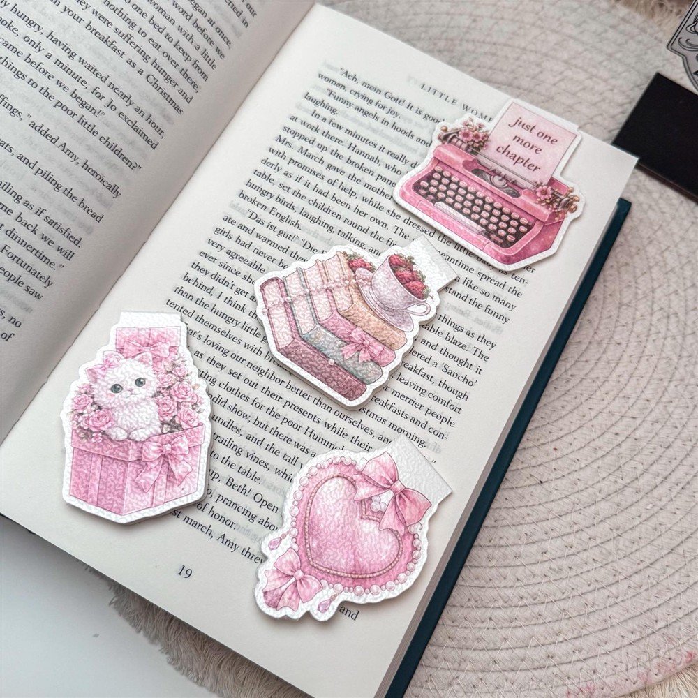 Pink Coquette Magnetic Bookmark Set (4 pcs)