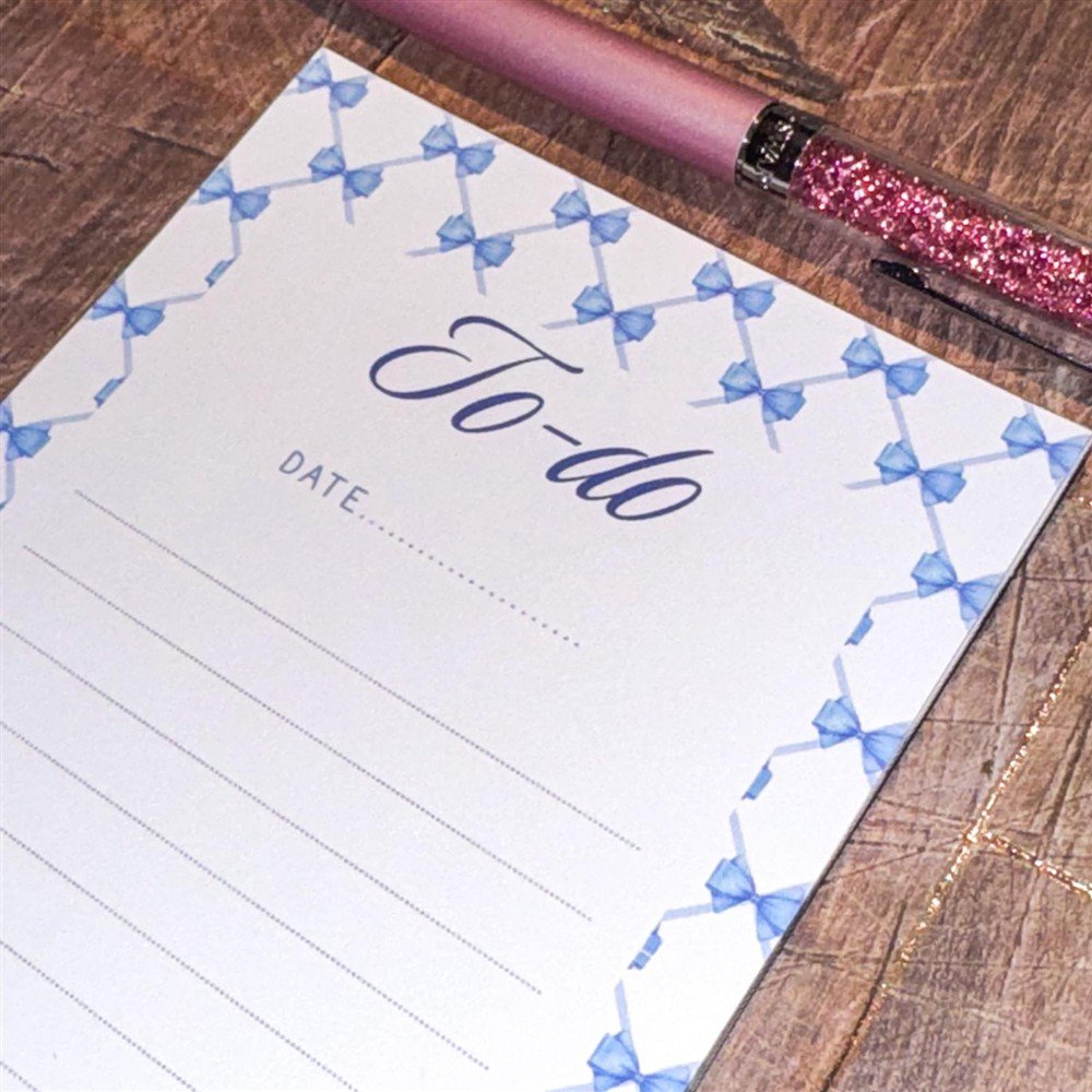 blue bows notepad 7