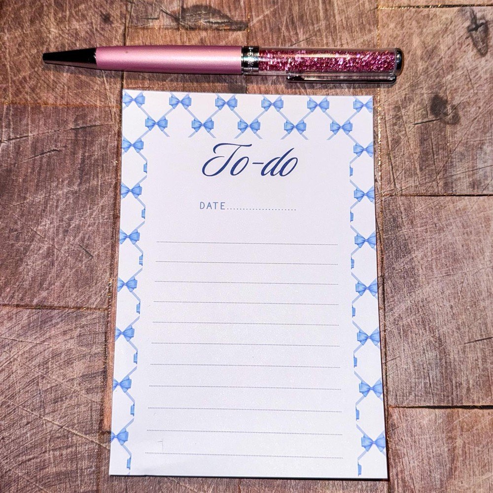 blue bows notepad 8