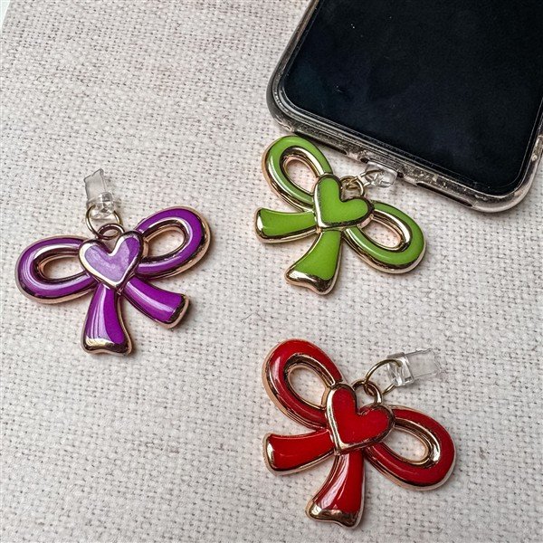 Heart Bow Dust Plug Charm for Kindle, Kobo & USB-C Devices