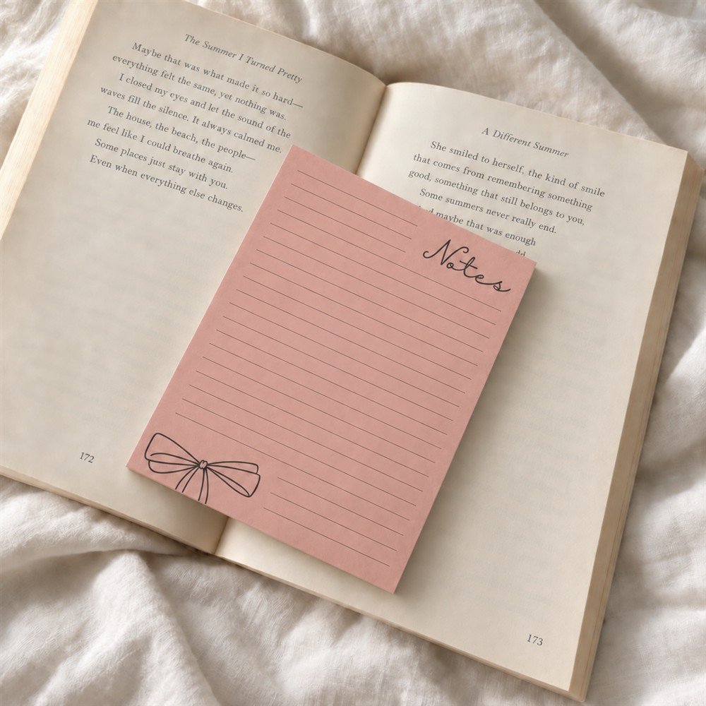 2 color notepad pink