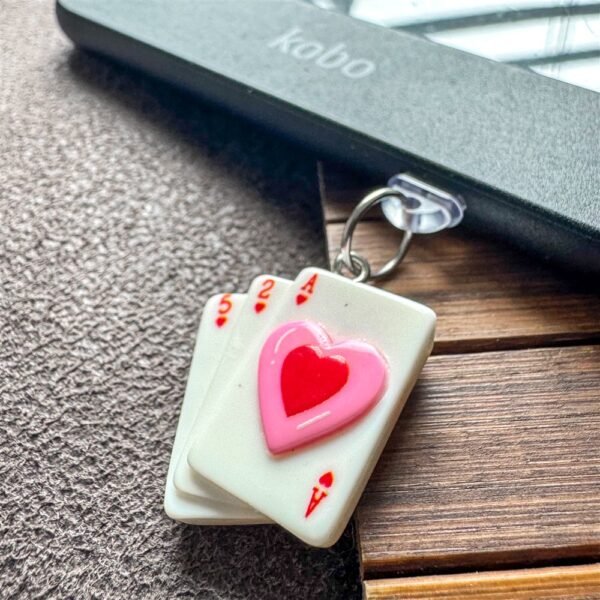 Preppy Kindle Charm – Playing Cards E-Reader Dust Plug & Phone Charm