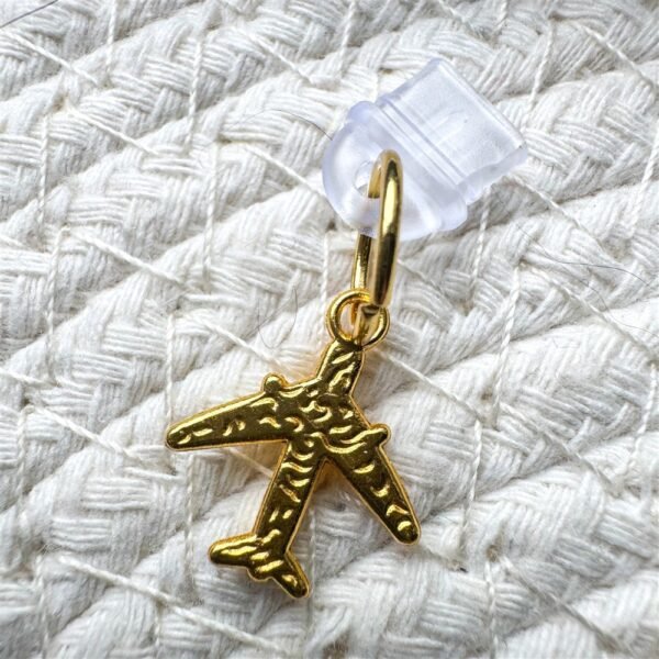 Airplane Kindle Charm Set – Gold & Silver E-Reader Dust Plugs