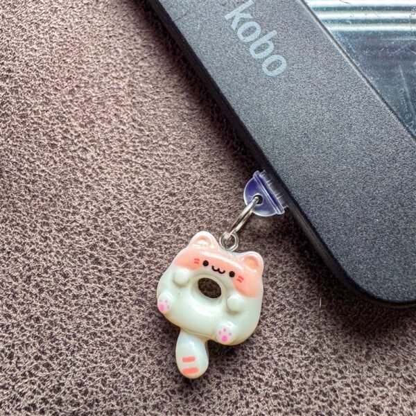 Kawaii Cat & Soda Kindle Charm Set – E-Reader Dust Plugs & Phone Charms
