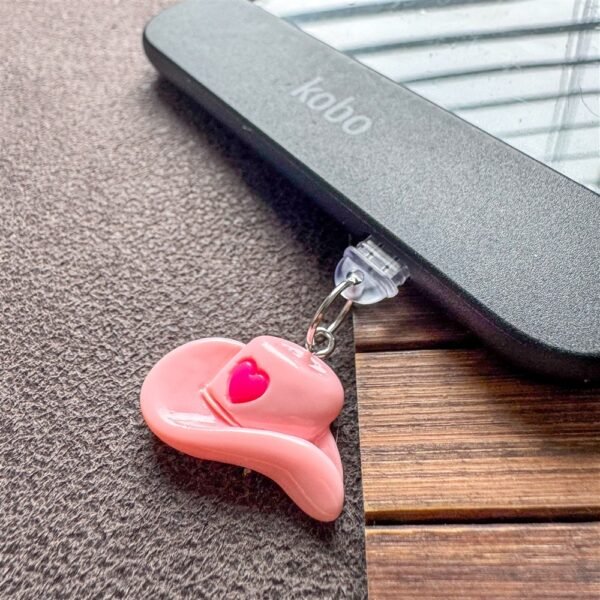 Pink Cowboy Hat Kindle Charm – Preppy E-Reader Dust Plug & Phone Charm